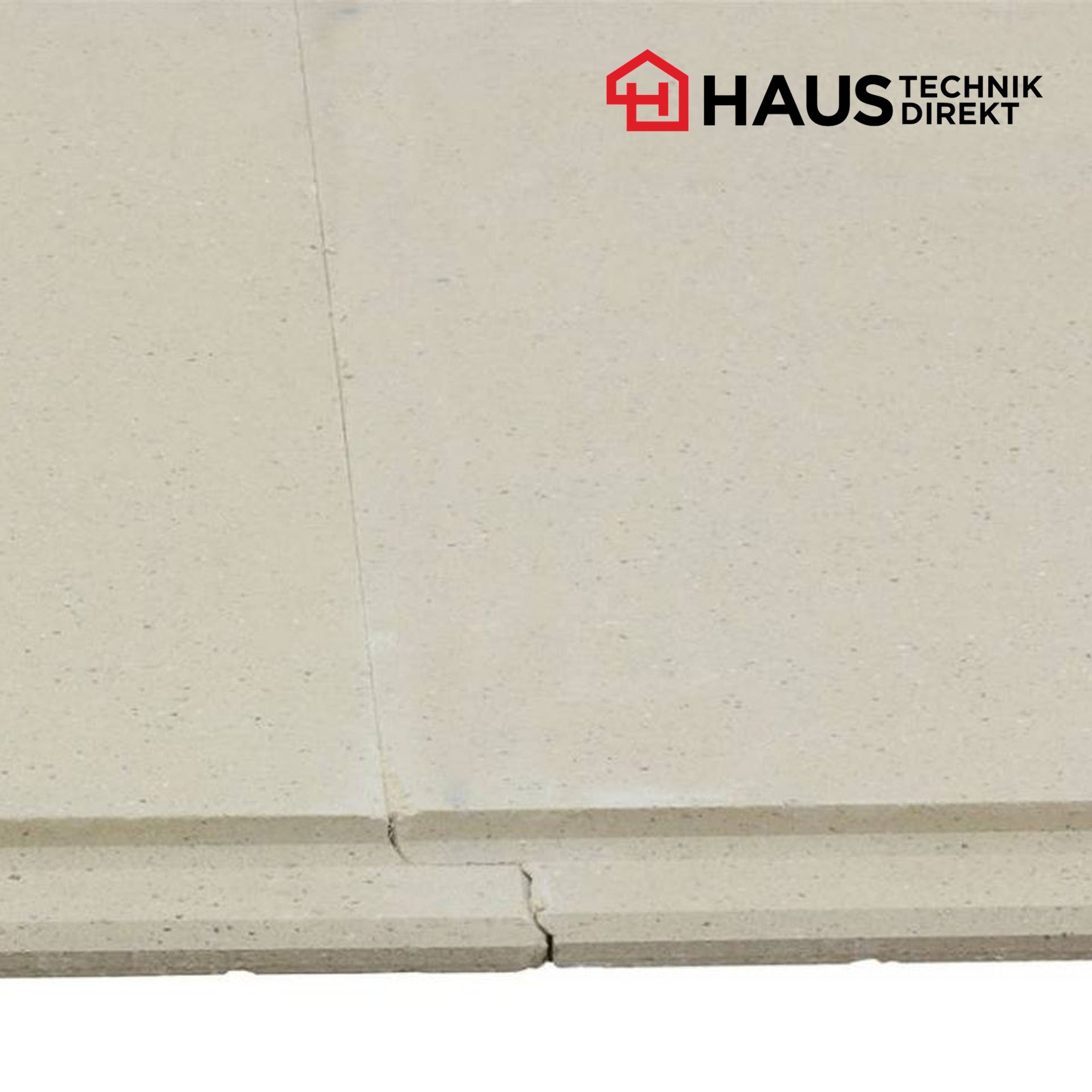 Trockenestrich Knauf F126 Brio 18, Nahaufnahme der verklebten Stufenfalz-Verbindung zweier Platten