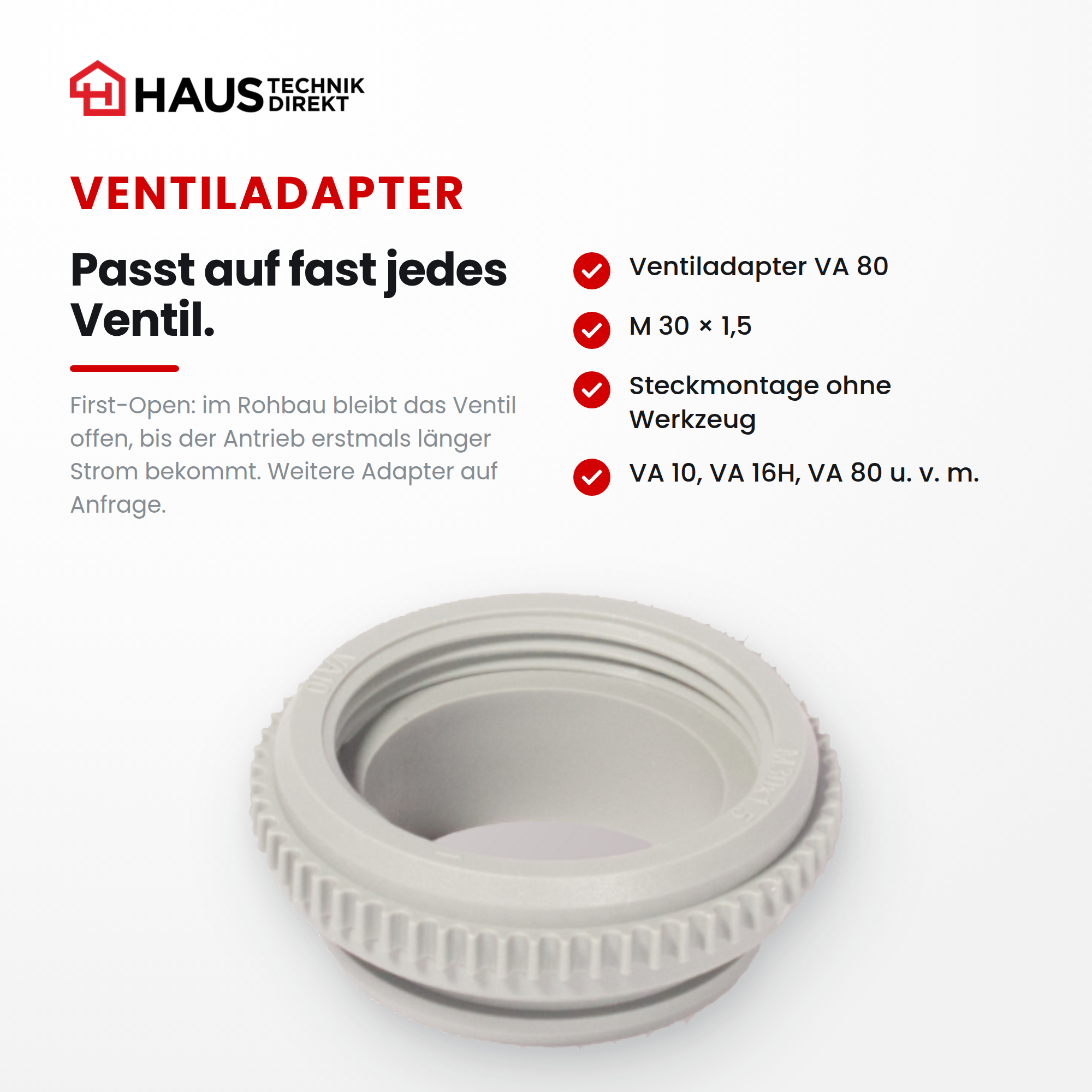 Möhlenhoff Alpha 5 Stellantrieb 230 V NC VA 80, steckbar - Ventiladapter