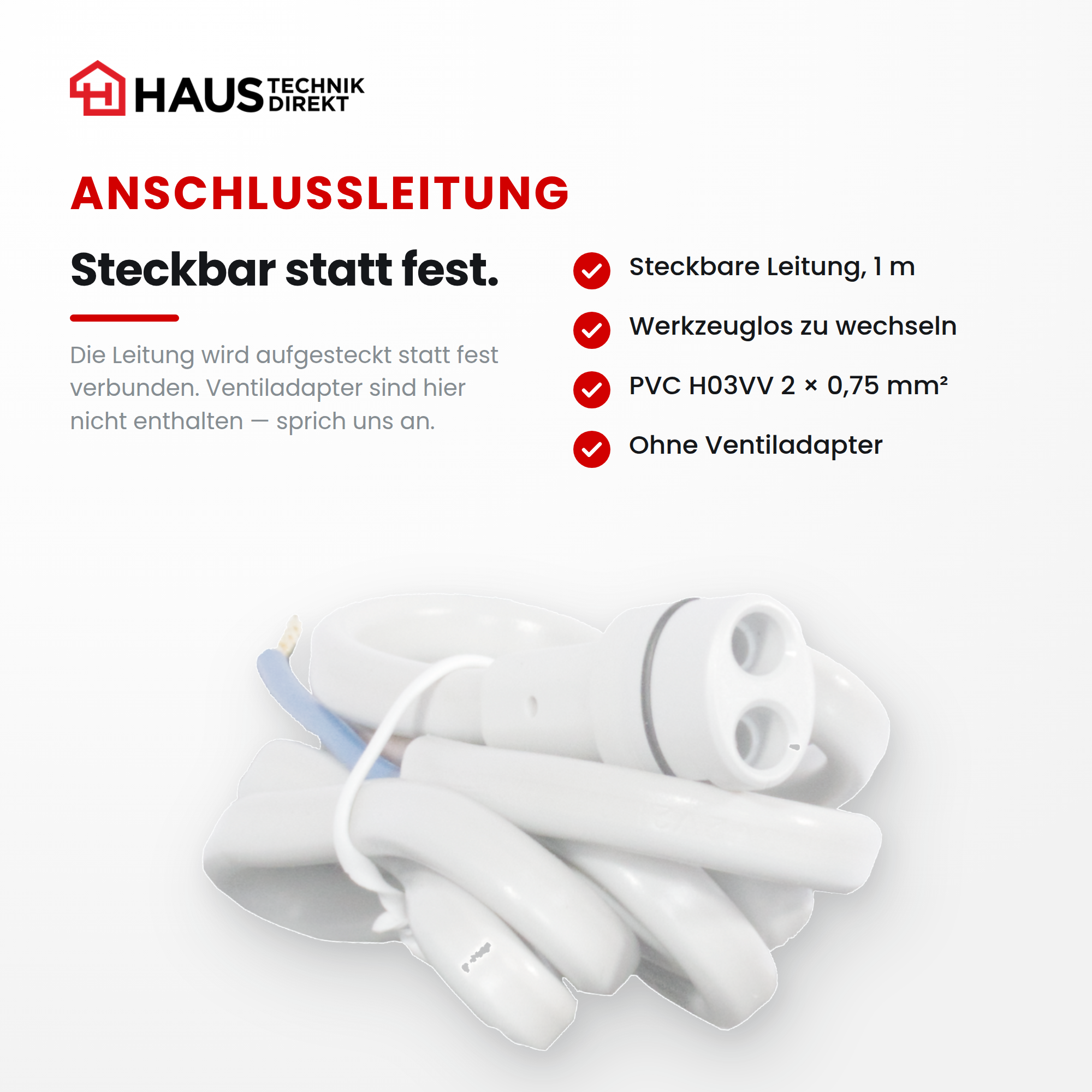 Möhlenhoff Alpha 5 Stellantrieb 230 V NC, steckbar - Anschlussleitung