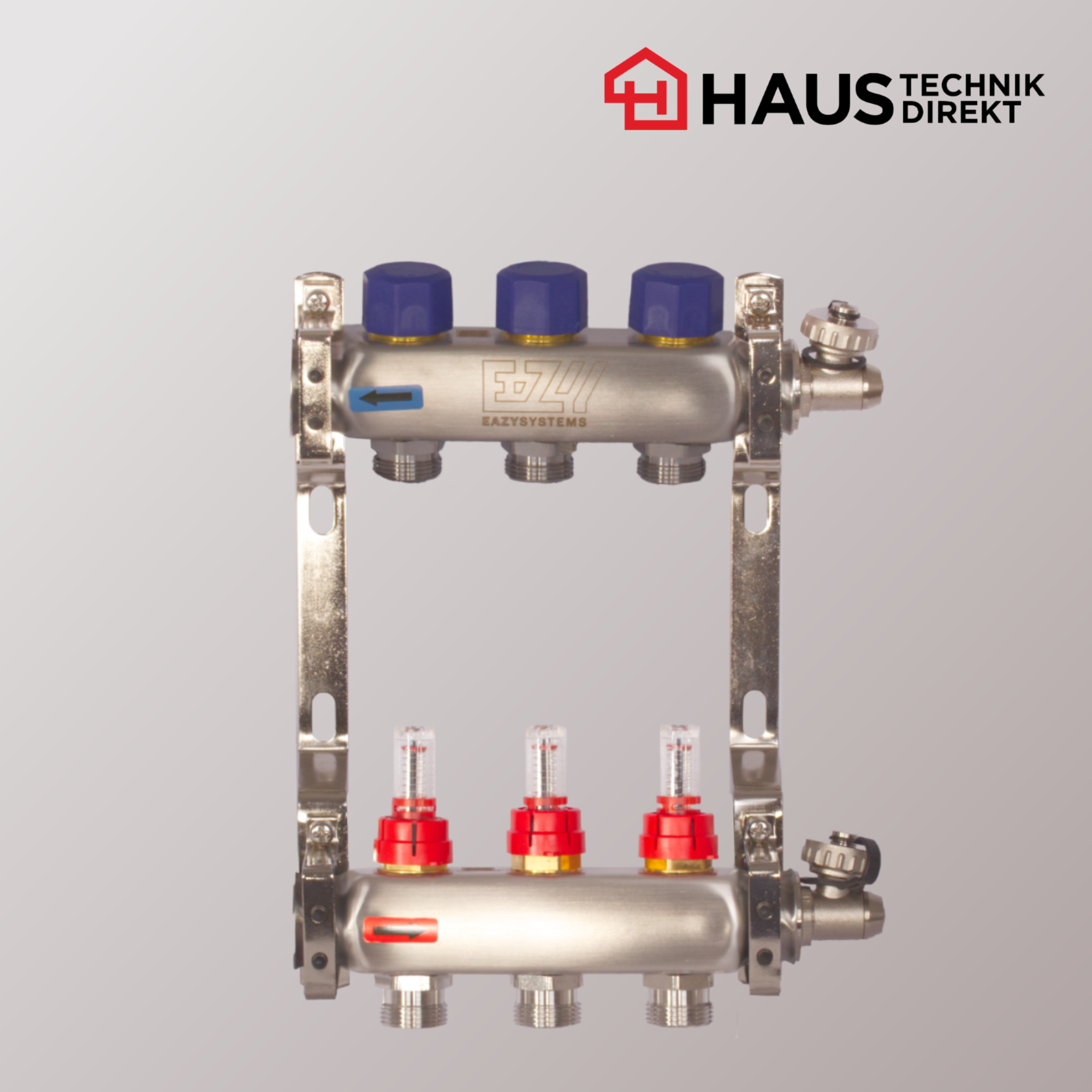 EAZY-Systems High-End Heizkreisverteiler mit 3 Heizkreisen