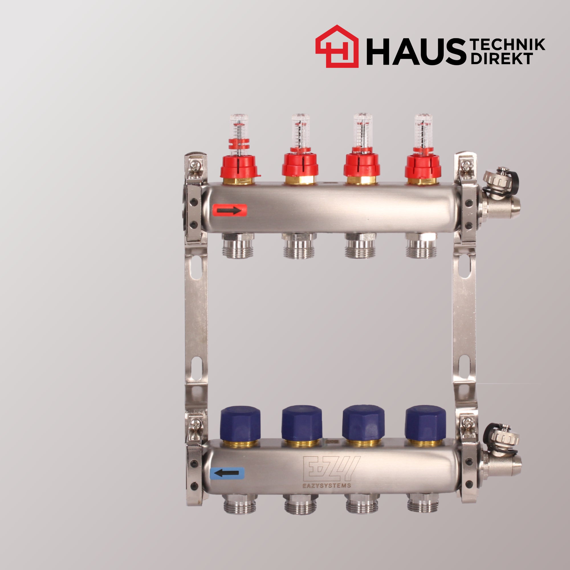 EAZY-Systems High-End Heizkreisverteiler mit 4 Heizkreisen