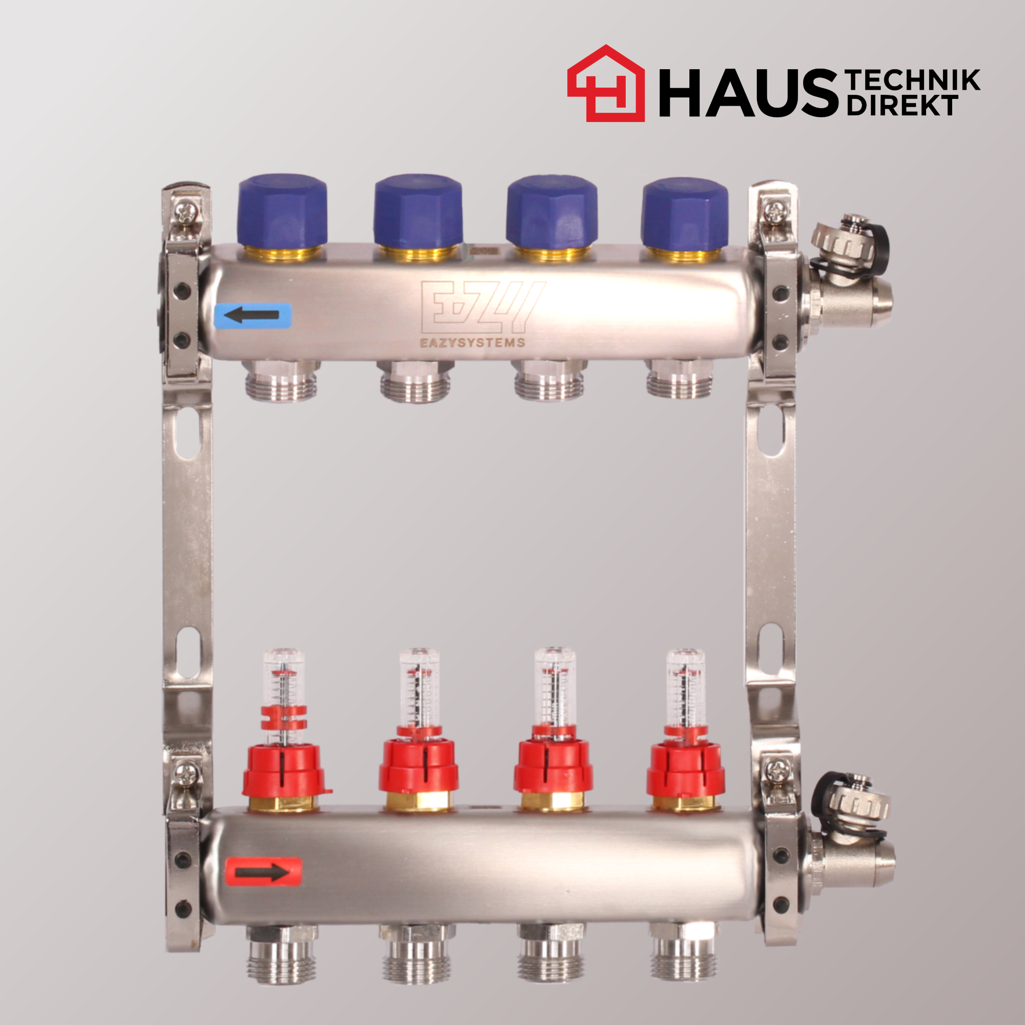 EAZY-Systems High-End Heizkreisverteiler mit 4 Heizkreisen