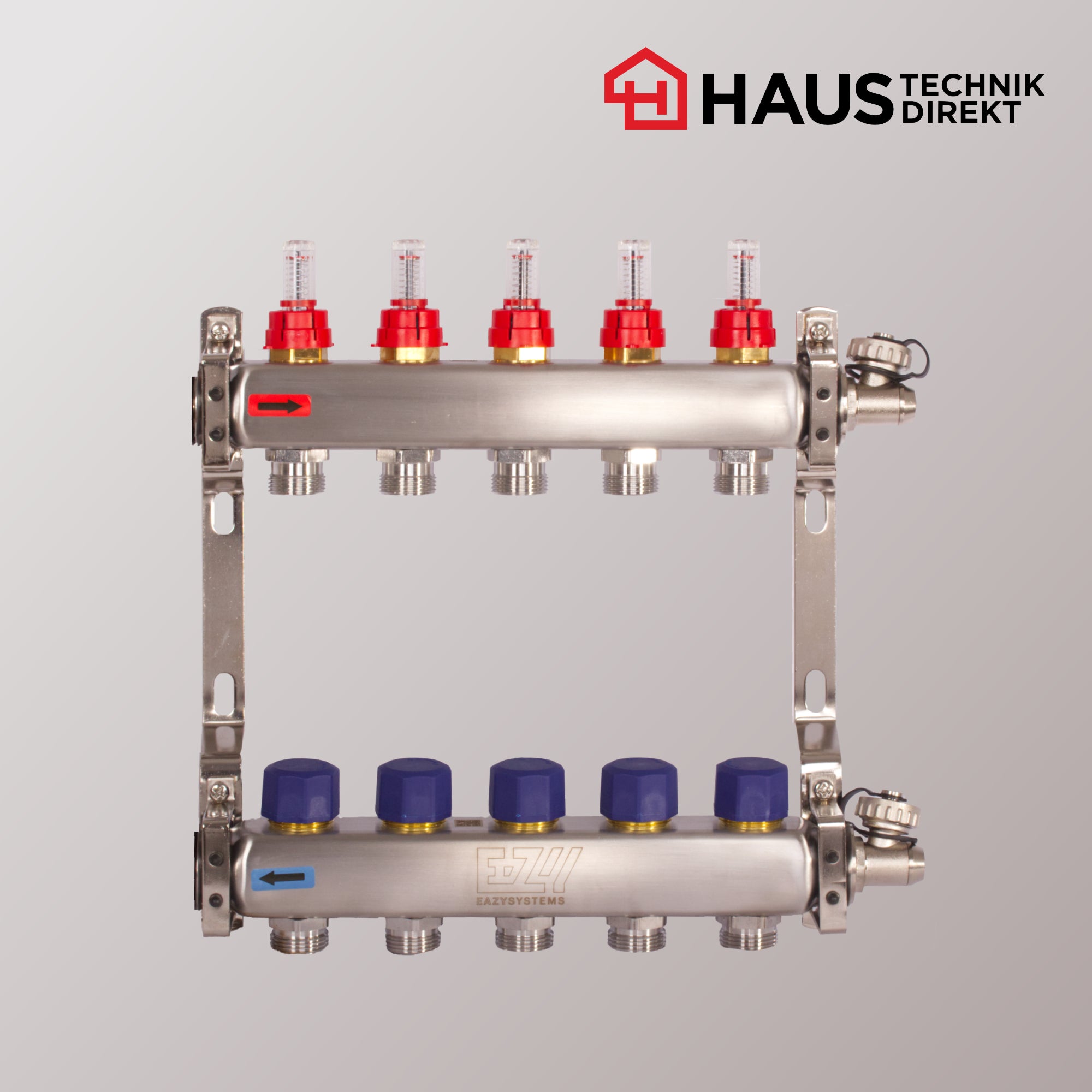 EAZY-Systems High-End Heizkreisverteiler mit 5 Heizkreisen