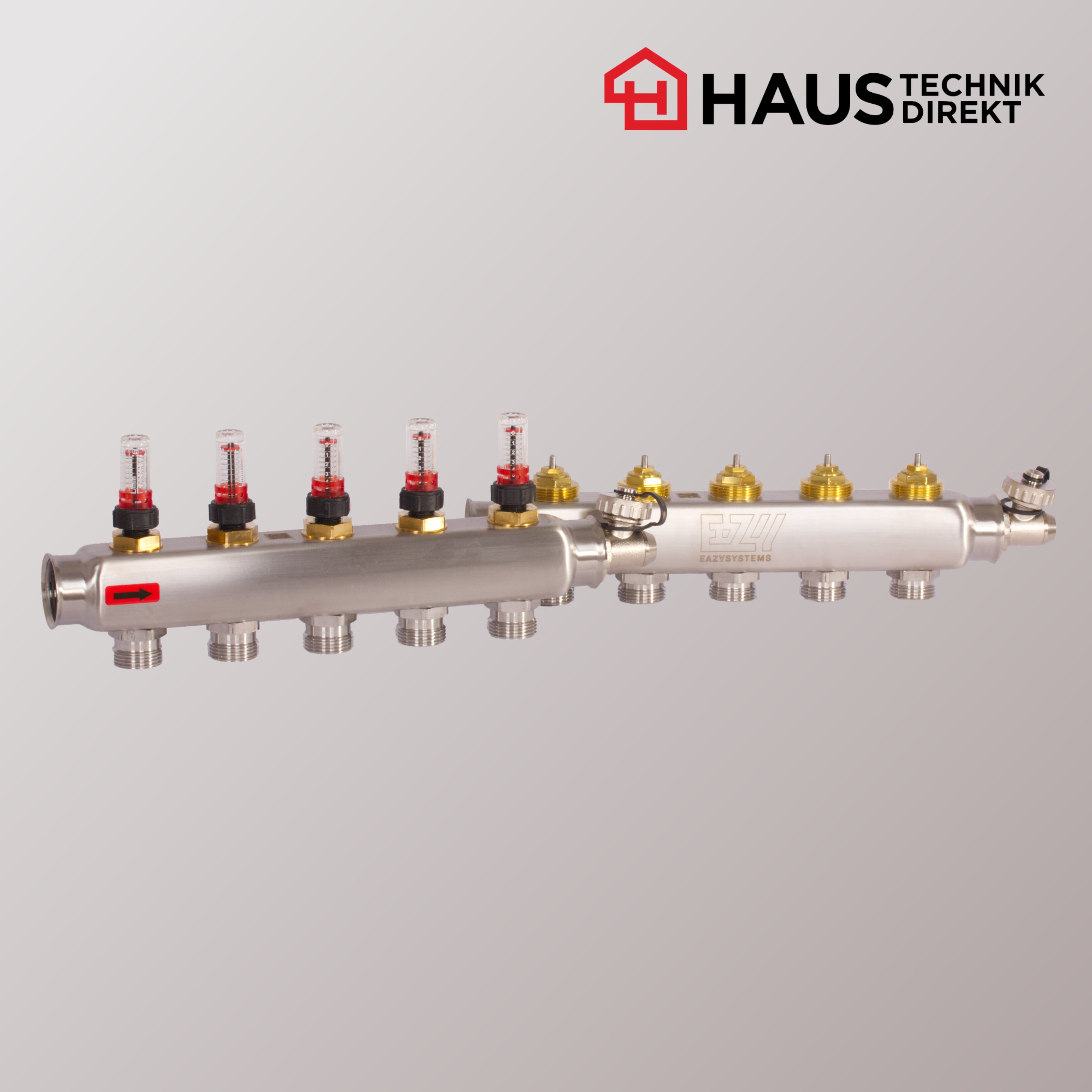 EAZY-Systems High-End Heizkreisverteiler mit 5 Heizkreisen