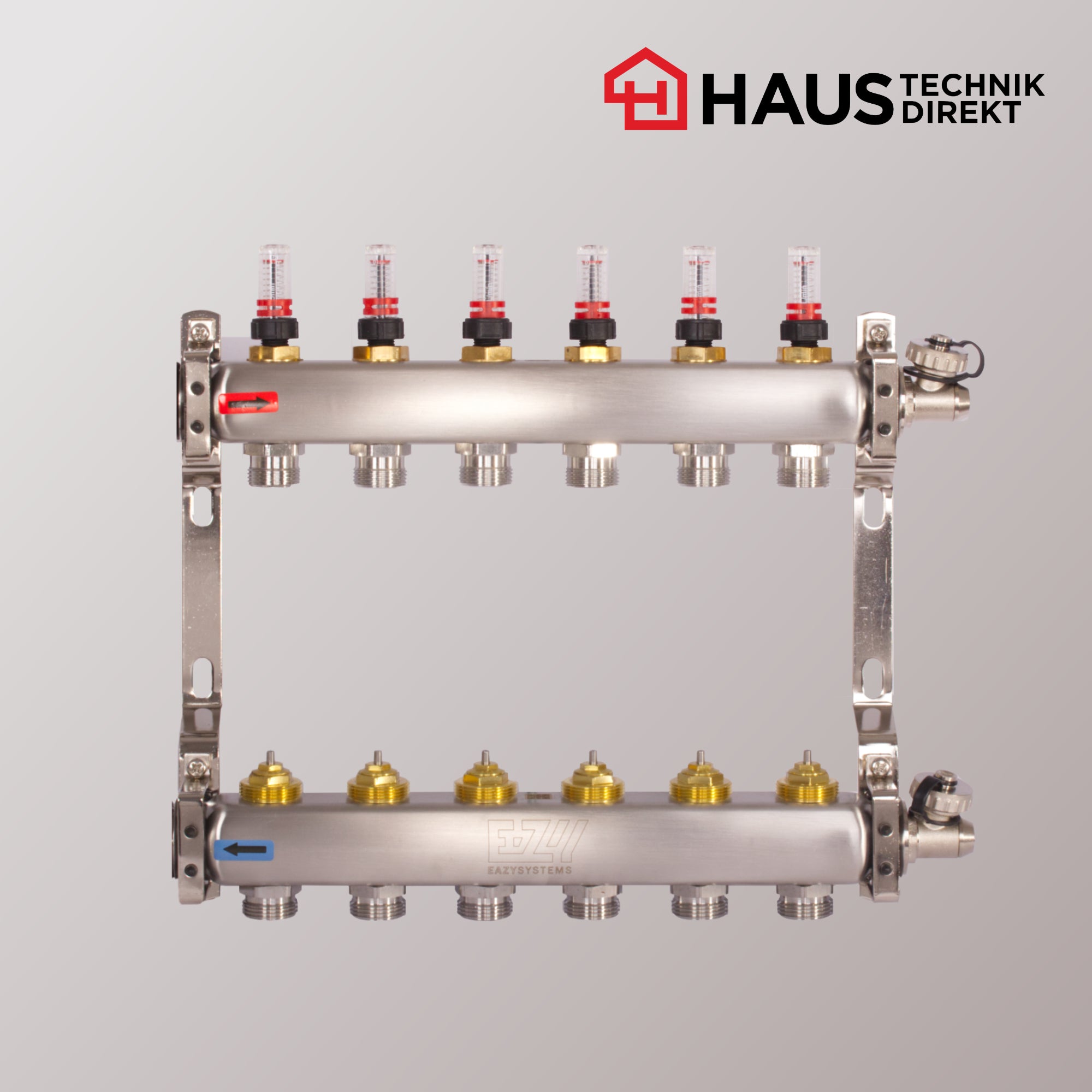 EAZY-Systems High-End Heizkreisverteiler mit 6 Heizkreisen