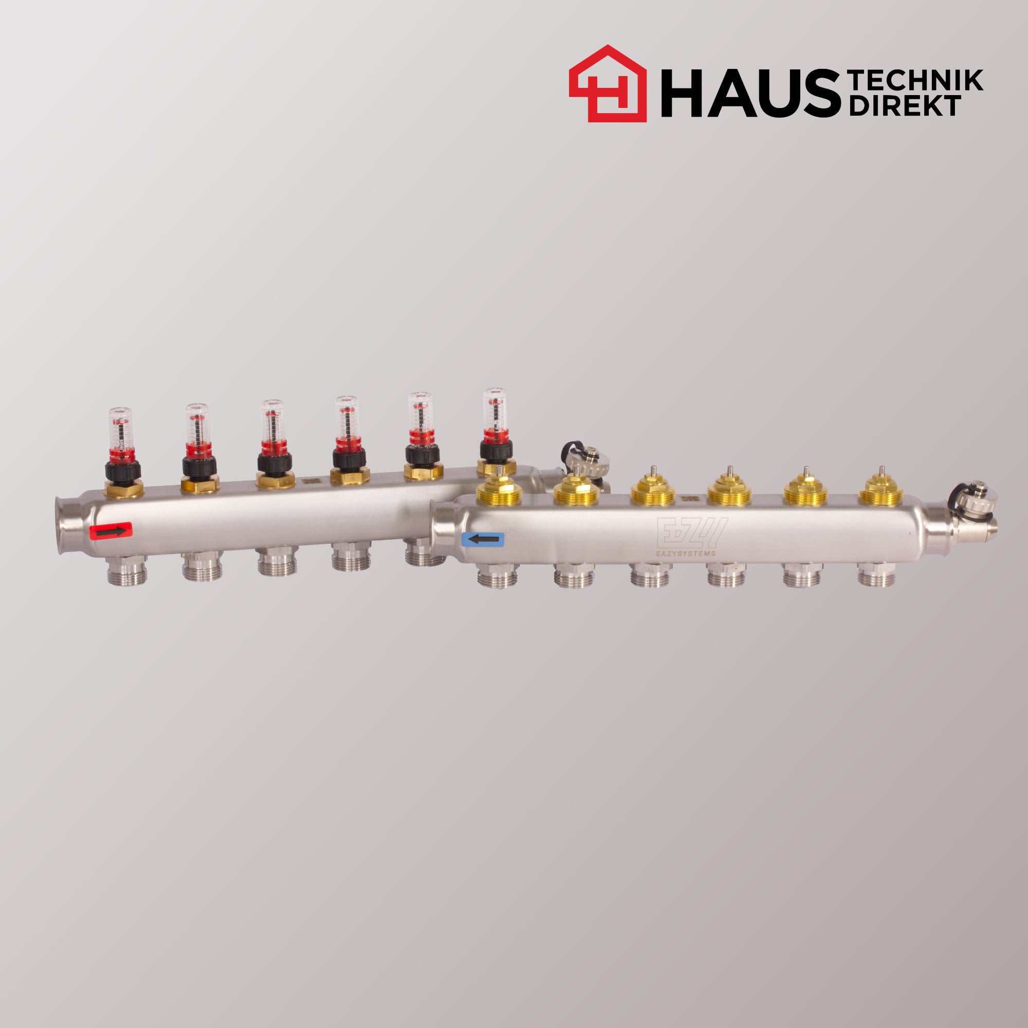 EAZY-Systems High-End Heizkreisverteiler mit 6 Heizkreisen