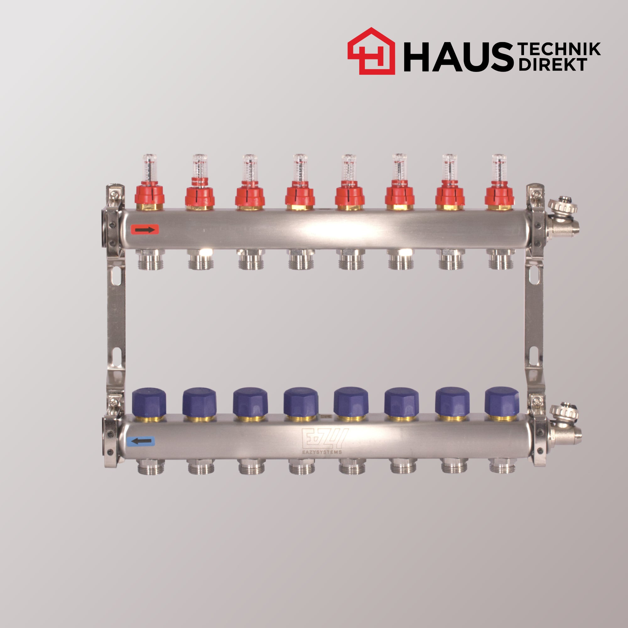 EAZY-Systems High-End Heizkreisverteiler mit 8 Heizkreisen