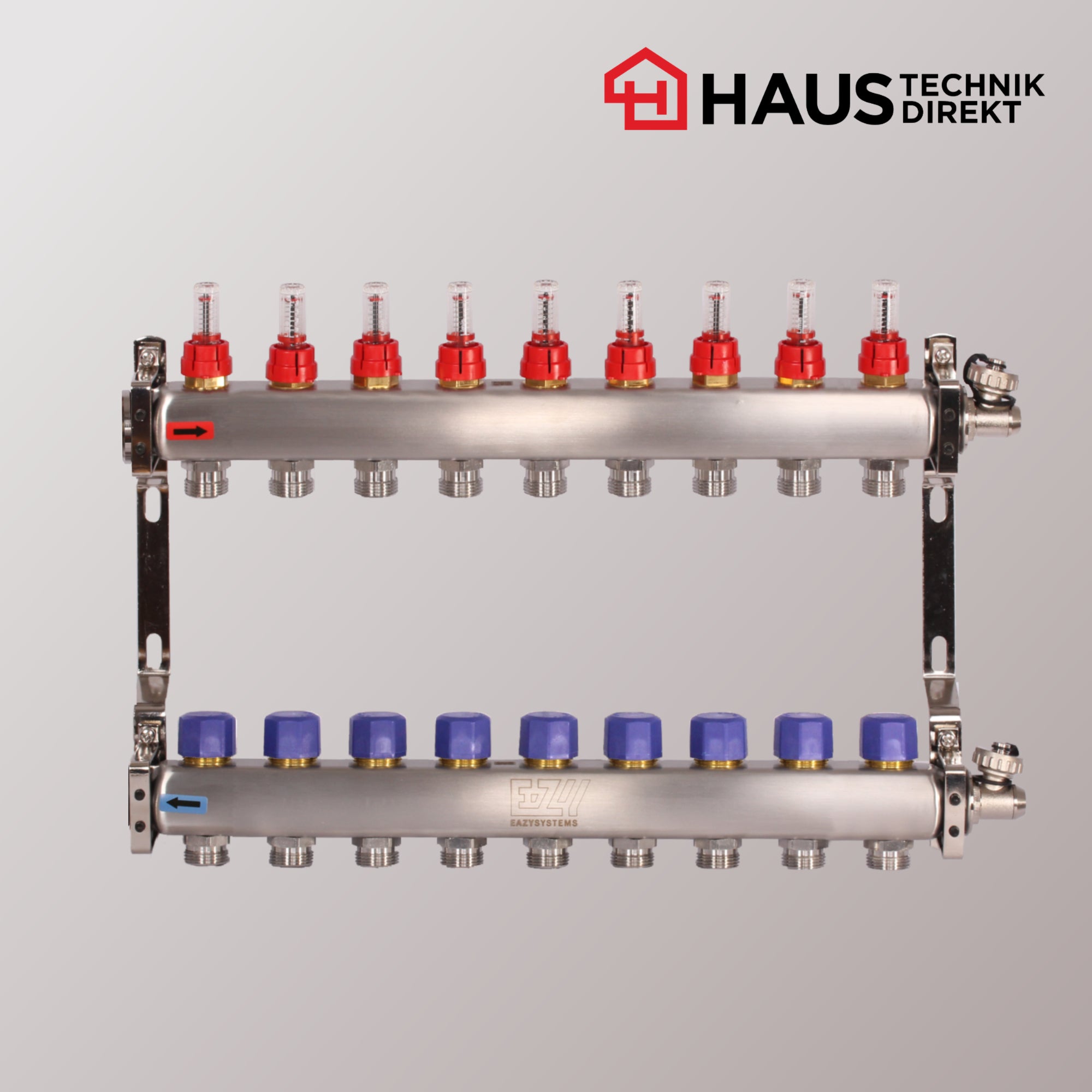 EAZY-Systems High-End Heizkreisverteiler mit 9 Heizkreisen