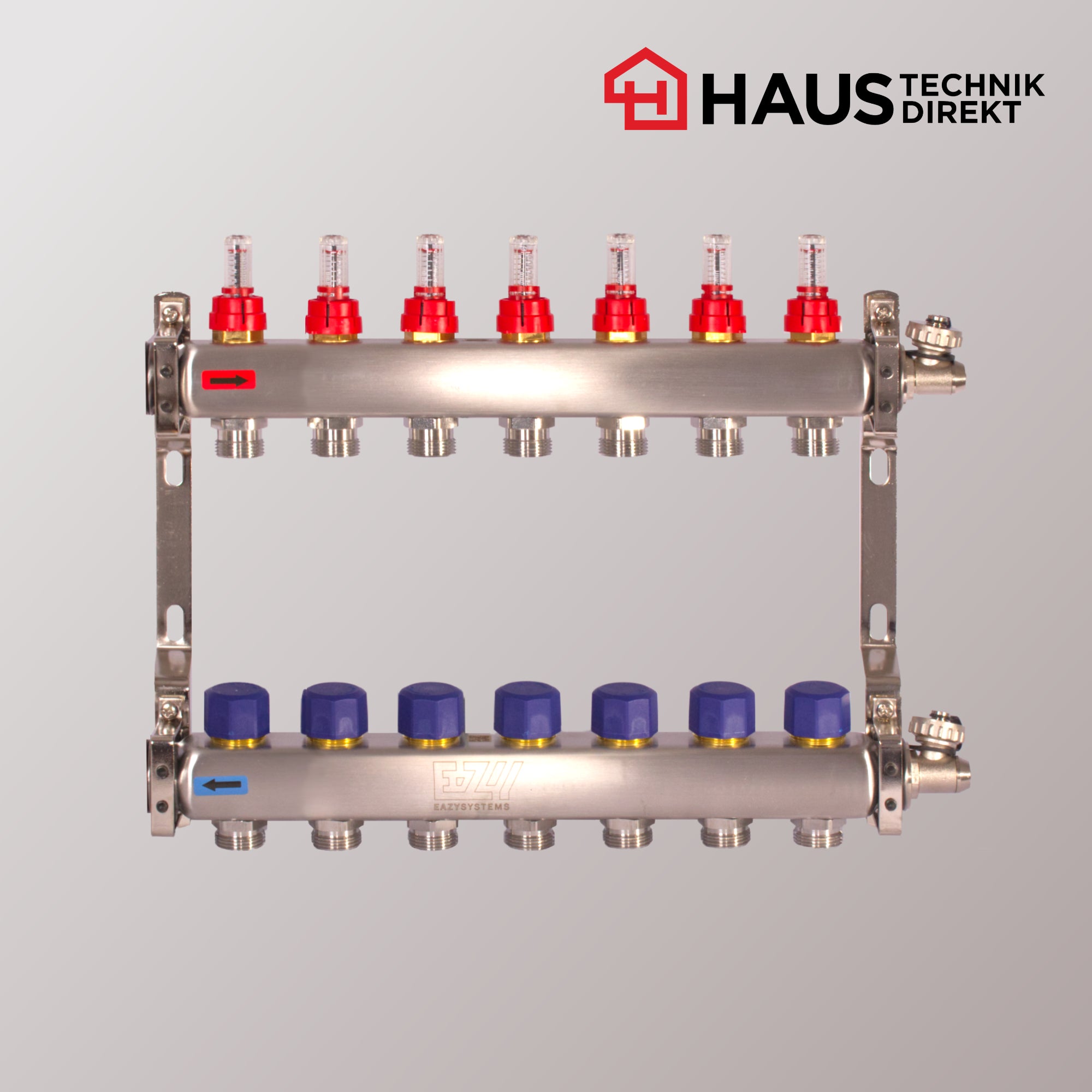 EAZY-Systems High-End Heizkreisverteiler mit 7 Heizkreisen
