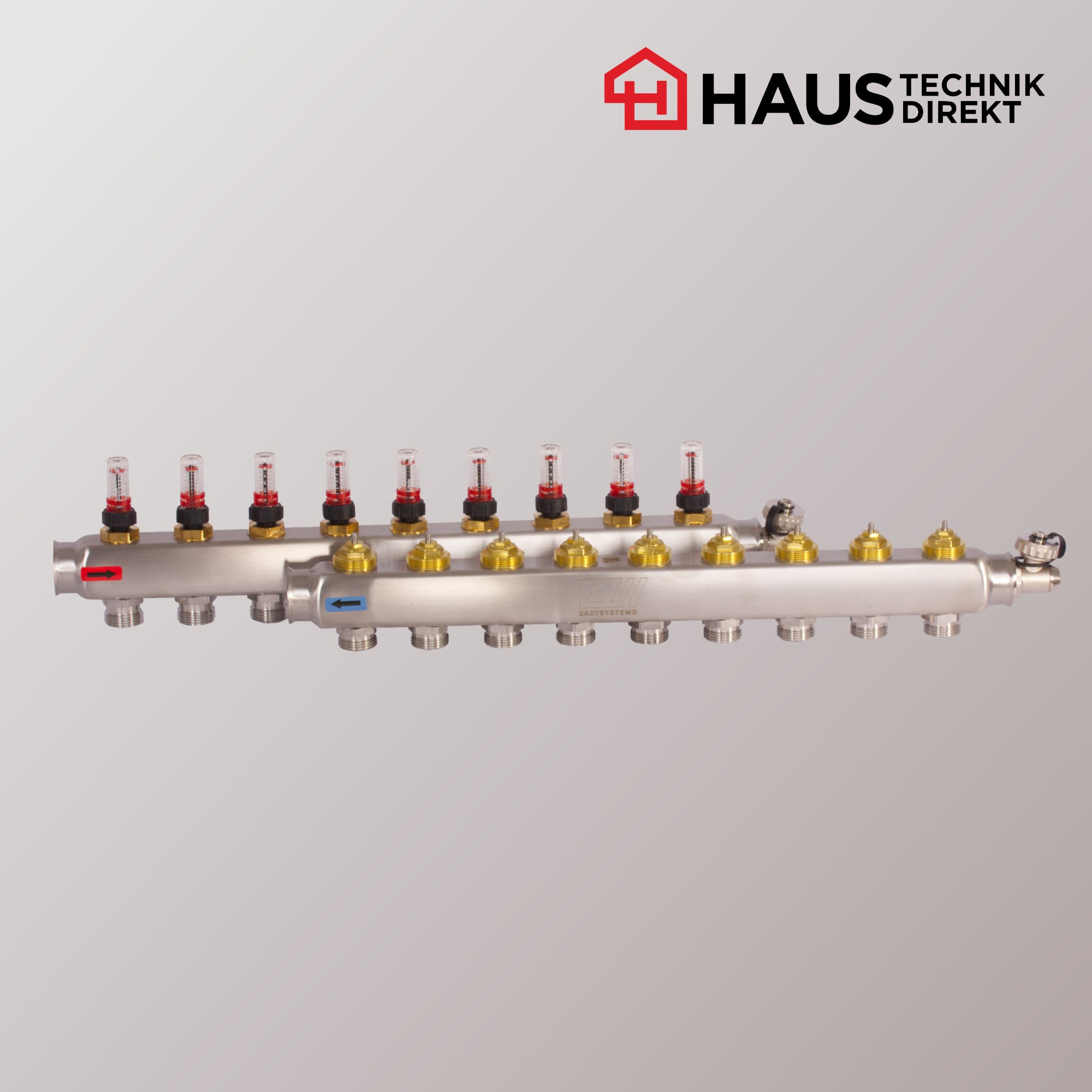 EAZY-Systems High-End Heizkreisverteiler mit 9 Heizkreisen