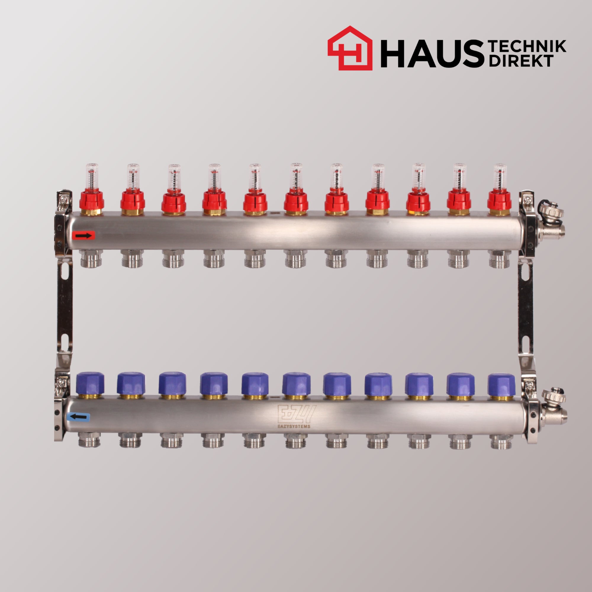 EAZY-Systems High-End Heizkreisverteiler mit 11 Heizkreisen