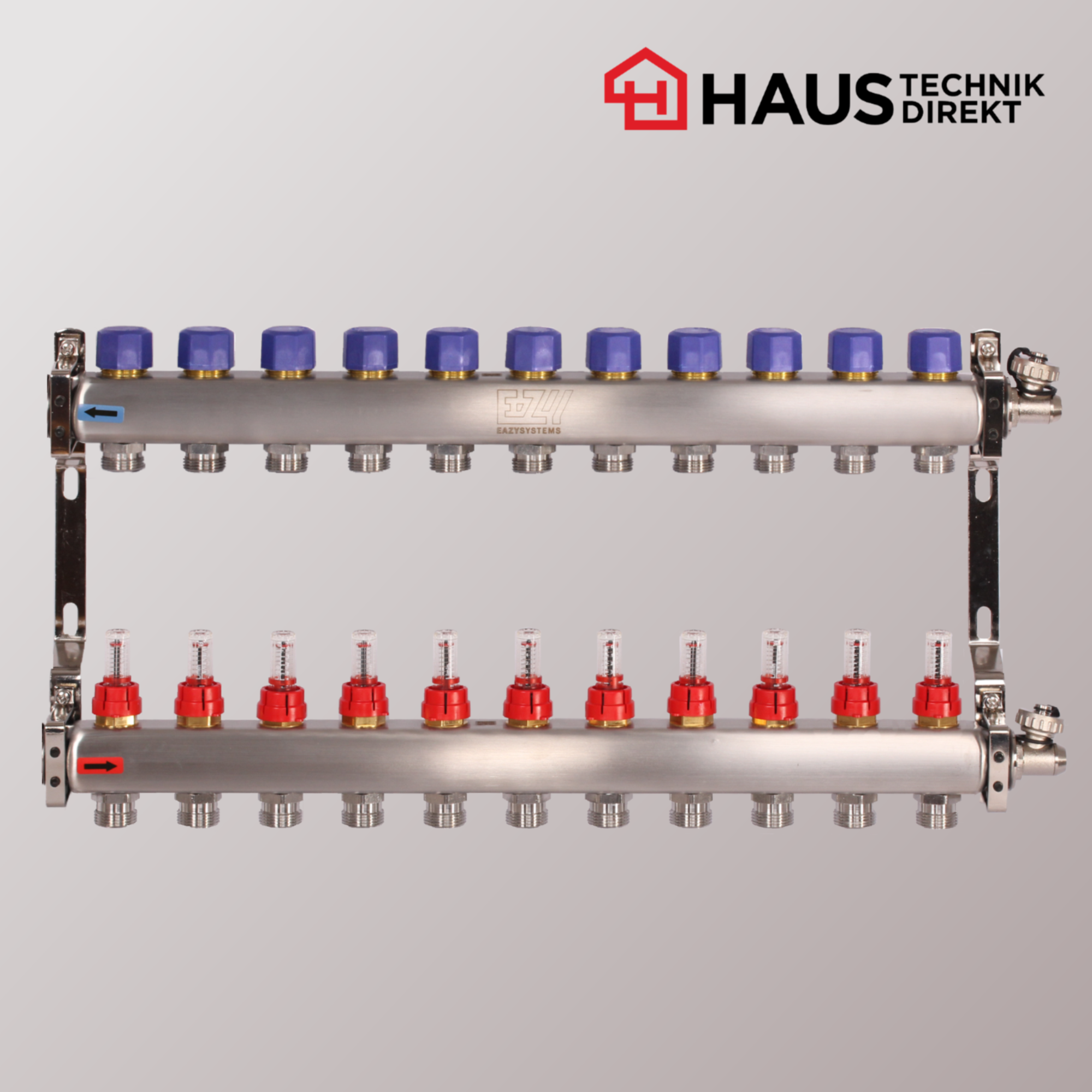 EAZY-Systems High-End Heizkreisverteiler mit 11 Heizkreisen