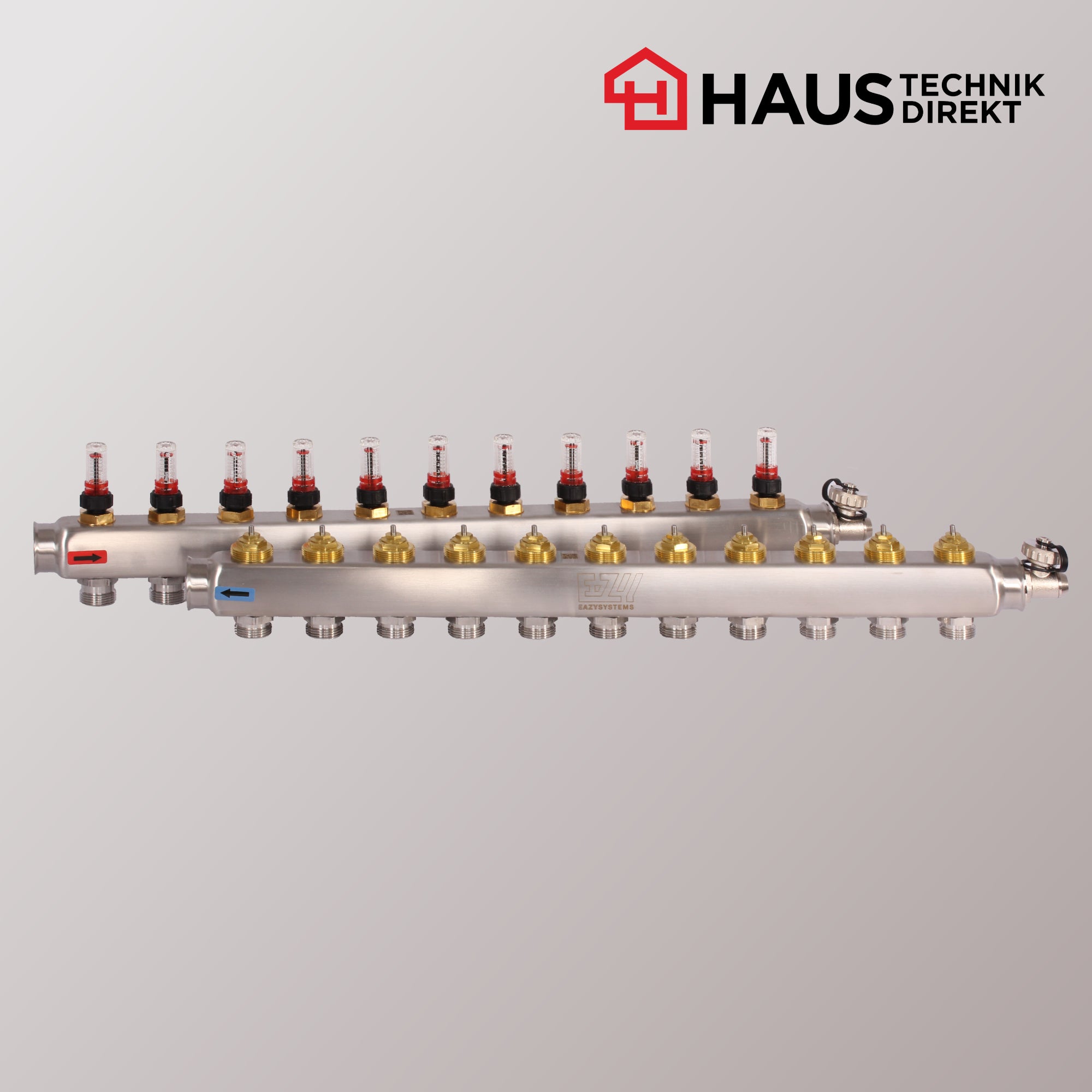 EAZY-Systems High-End Heizkreisverteiler mit 11 Heizkreisen