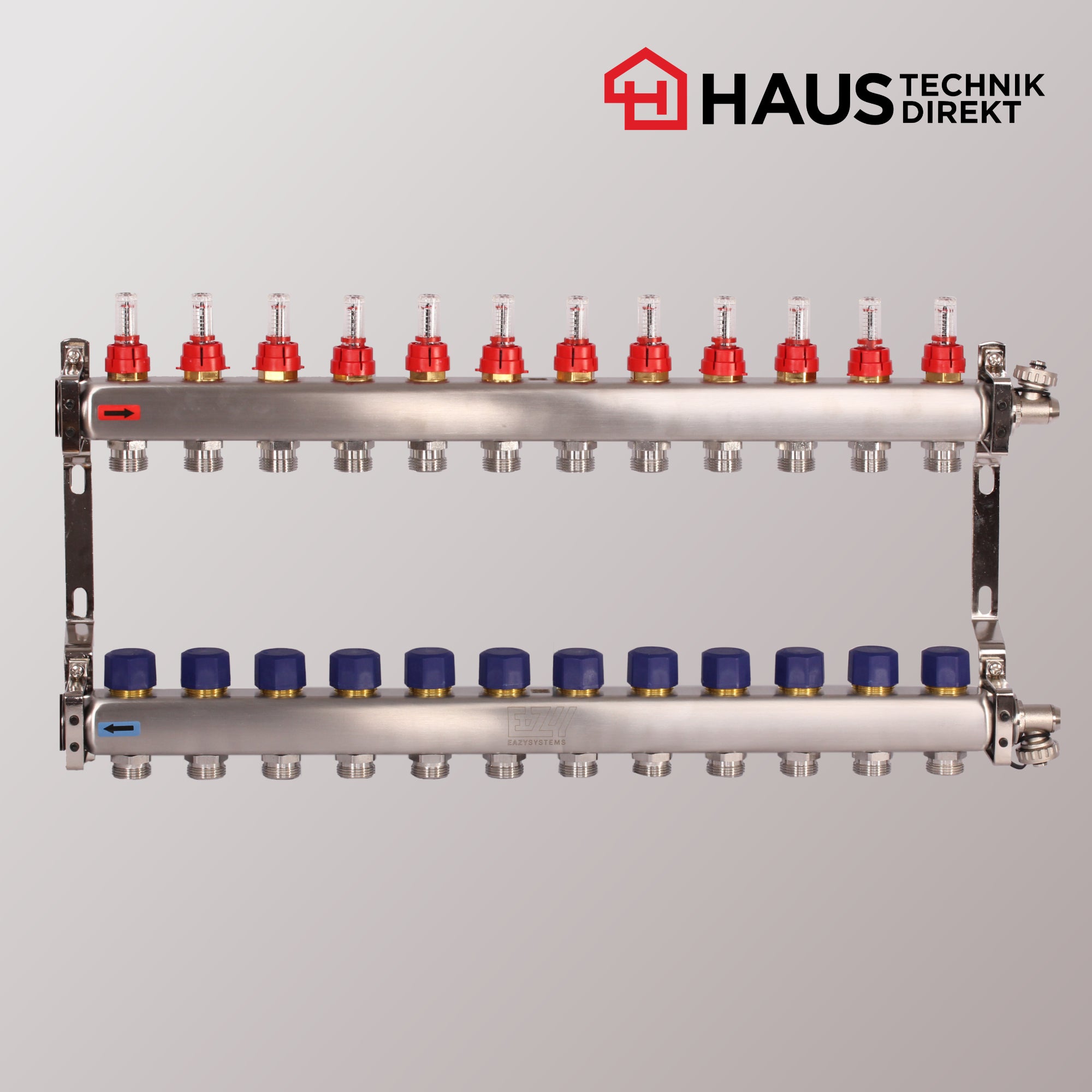 EAZY-Systems High-End Heizkreisverteiler mit 12 Heizkreisen