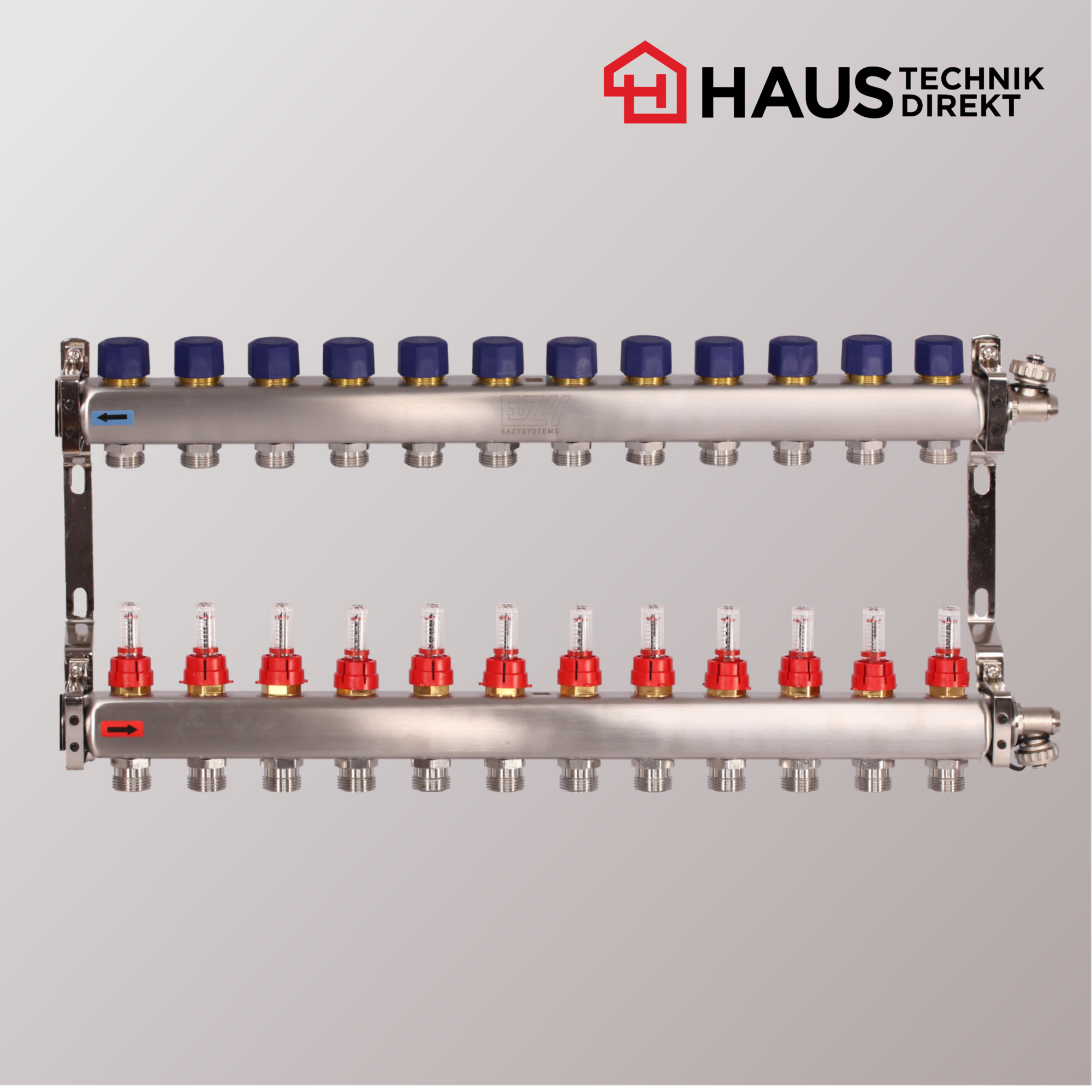 EAZY-Systems High-End Heizkreisverteiler mit 12 Heizkreisen