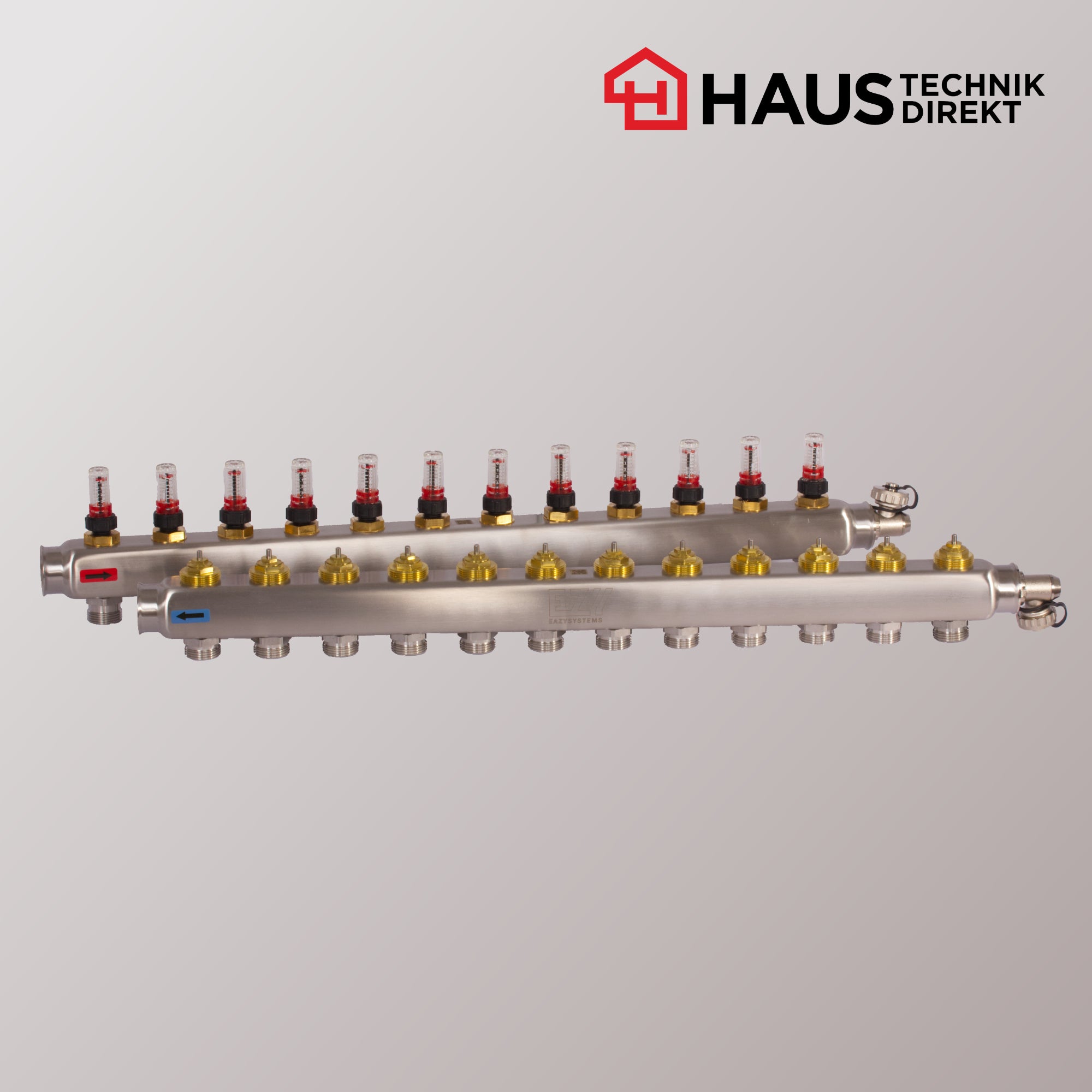 EAZY-Systems High-End Heizkreisverteiler mit 12 Heizkreisen