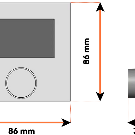EAZY Thermostat 2 LCD Regular, 230 V, NC, Aufputz