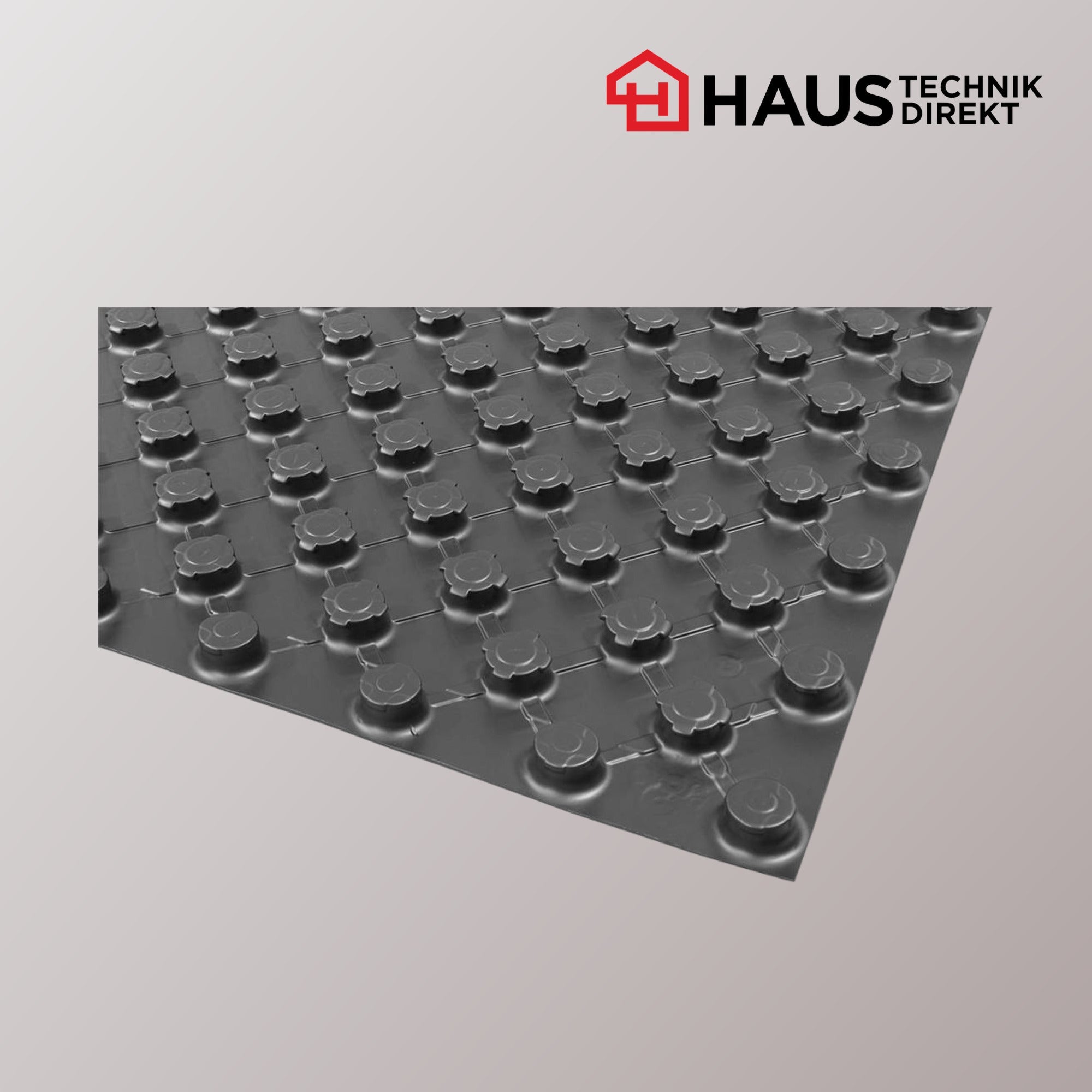 Detailansicht Plattenecke mit Noppenraster zur Fixierung von 14–17 mm Heizungsrohr