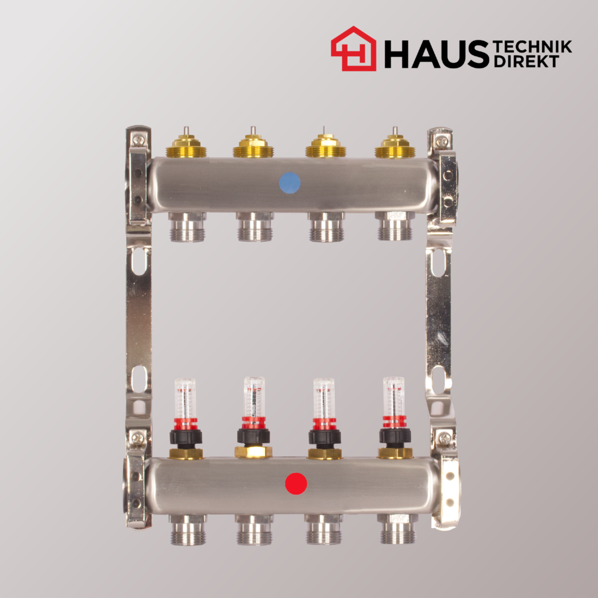 HD-Edelstahl Heizkreisverteiler – powered by EAZY Systems – 4 Heizkreise