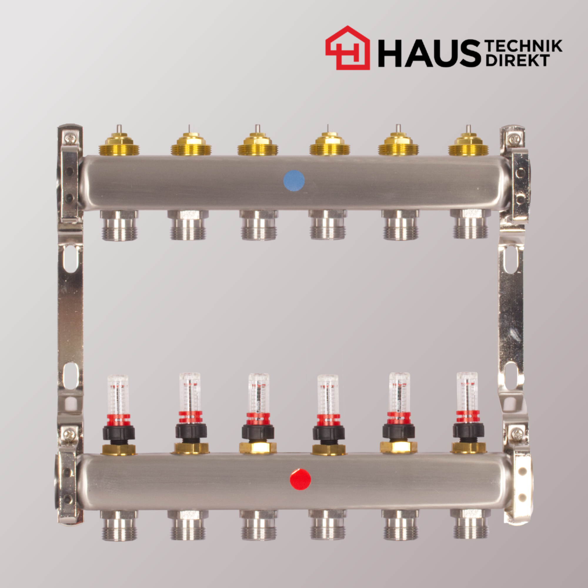 HD Edelstahl Heizkreisverteiler für Fußbodenheizung – 6 Heizkreise | powered by EAZY Systems