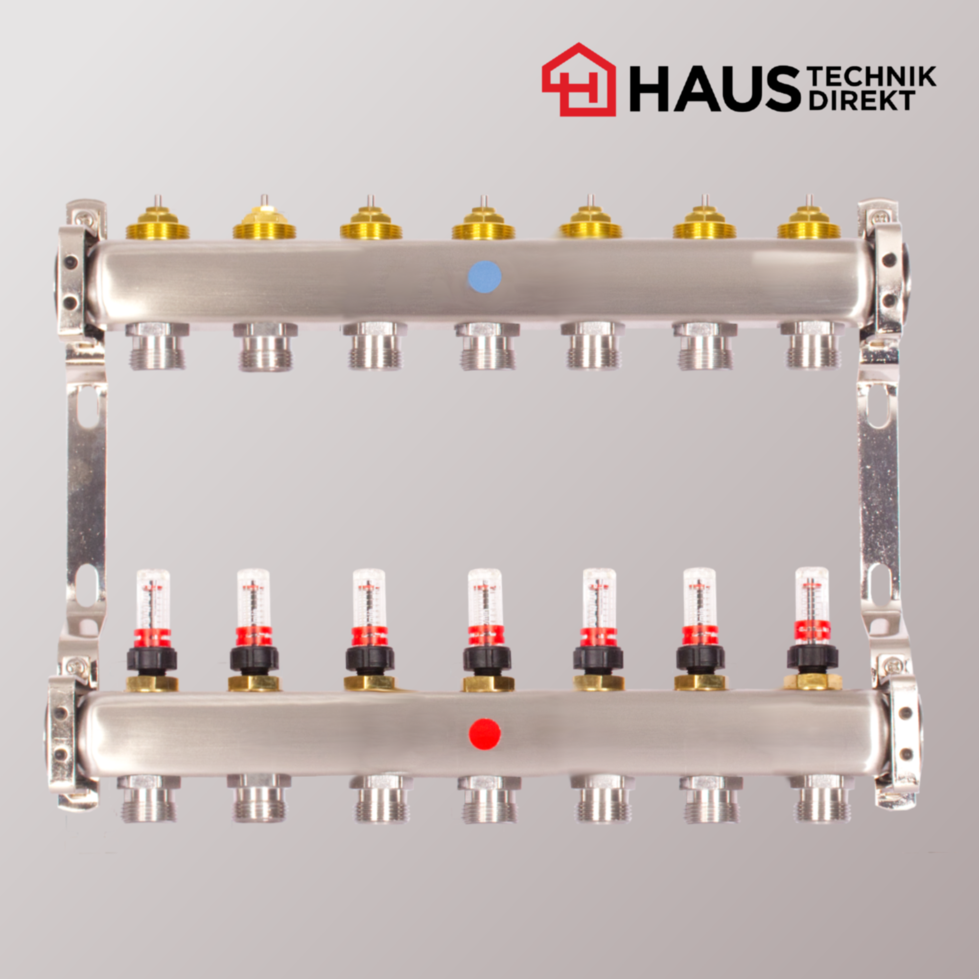 HD Edelstahl Heizkreisverteiler für Fußbodenheizung – 7 Heizkreise | powered by EAZY Systems