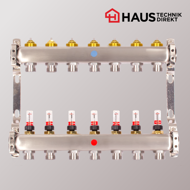 HD-Edelstahl Heizkreisverteiler – powered by EAZY Systems – 7 Heizkreise