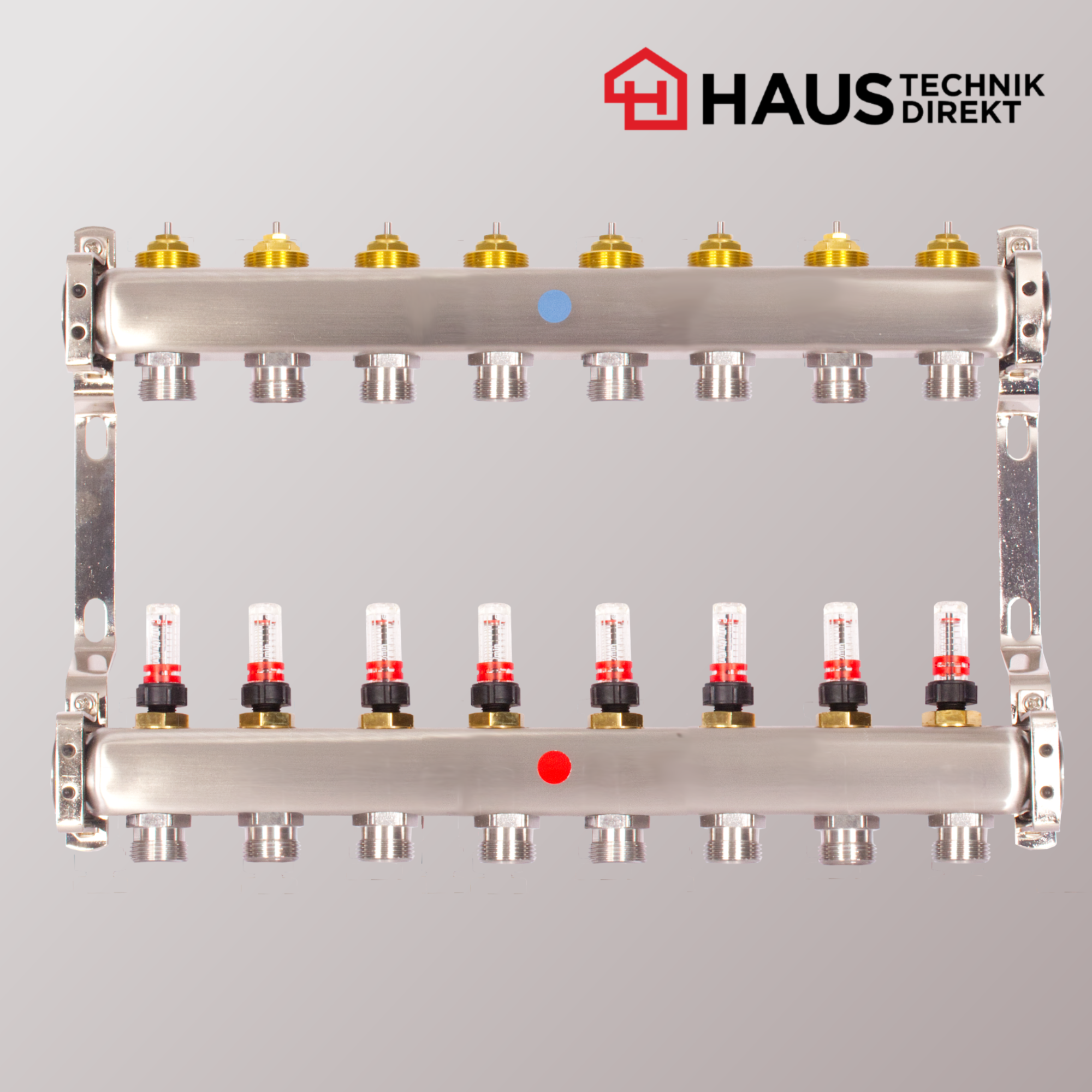 HD Edelstahl Heizkreisverteiler für Fußbodenheizung – 8 Heizkreise | powered by EAZY Systems