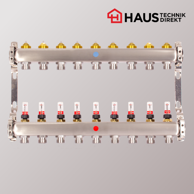 HD-Edelstahl Heizkreisverteiler – powered by EAZY Systems – 9 Heizkreise