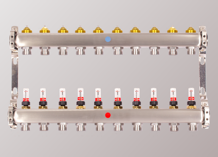 HD-Edelstahl Heizkreisverteiler – powered by EAZY Systems – 10 Heizkreise