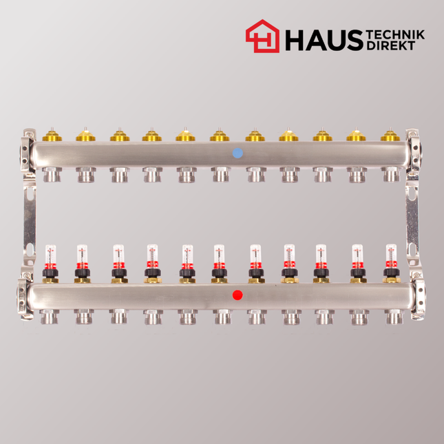 HD-Edelstahl Heizkreisverteiler – powered by EAZY Systems – 11 Heizkreise