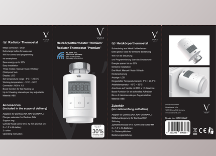 Smarter Heizkörperthermostat WiFi RT2208WF Profi Line