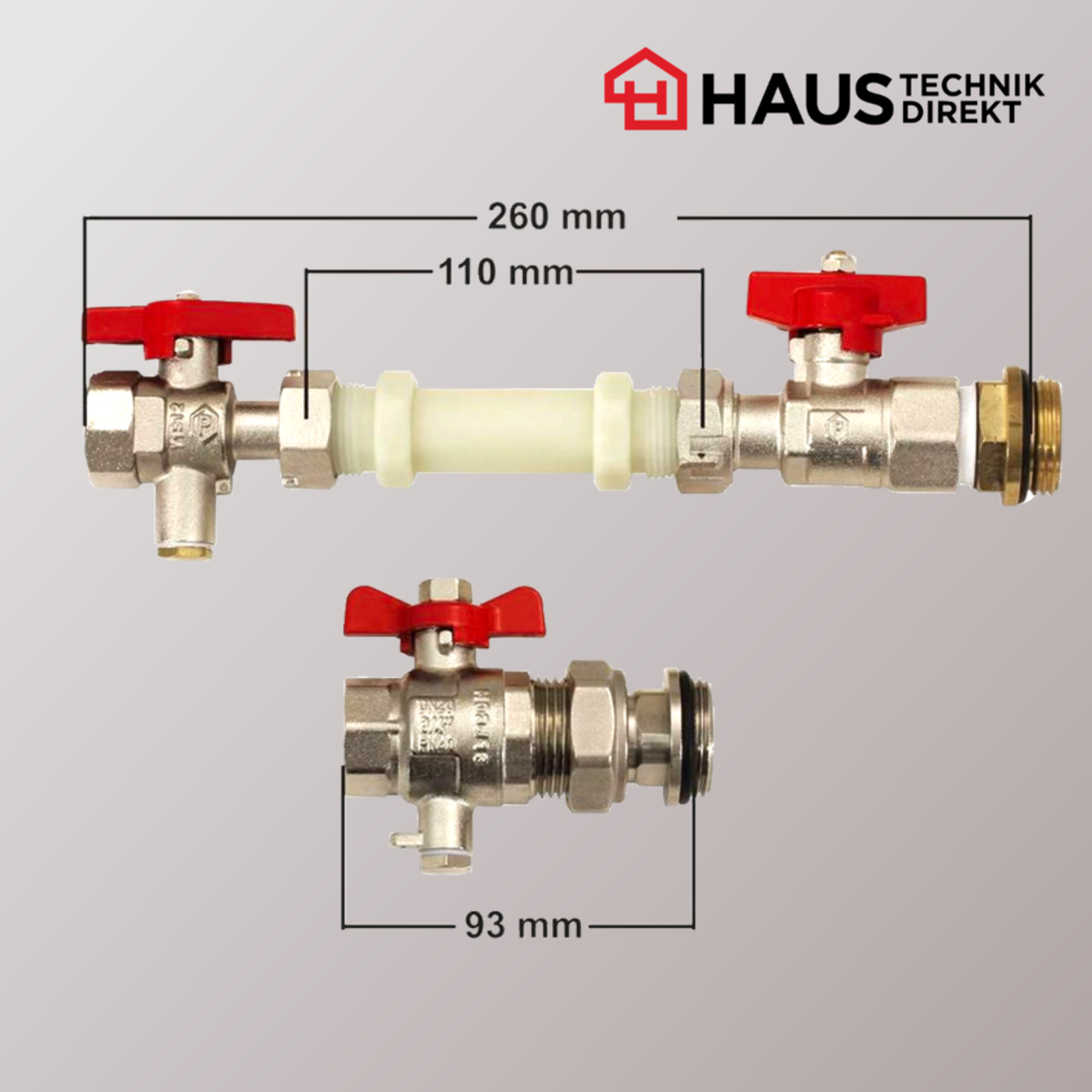 Wärmemengenzähler-Einbauset 3/4" waagerecht