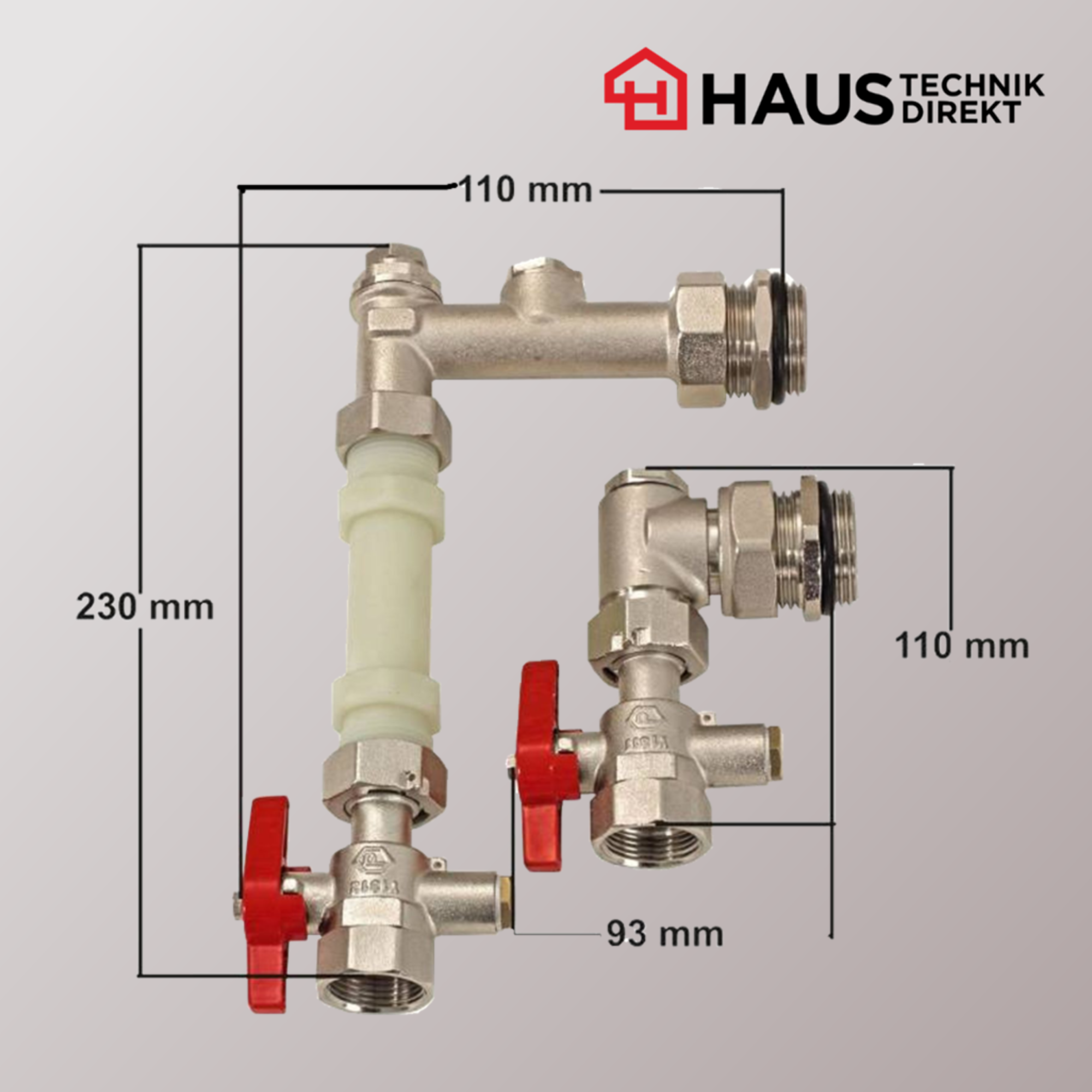 Wärmemengenzähler-Einbauset 3/4" senkrecht